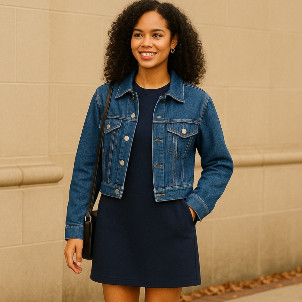 SPANX AirEssentials Navy Crew Neck Dress Oversized